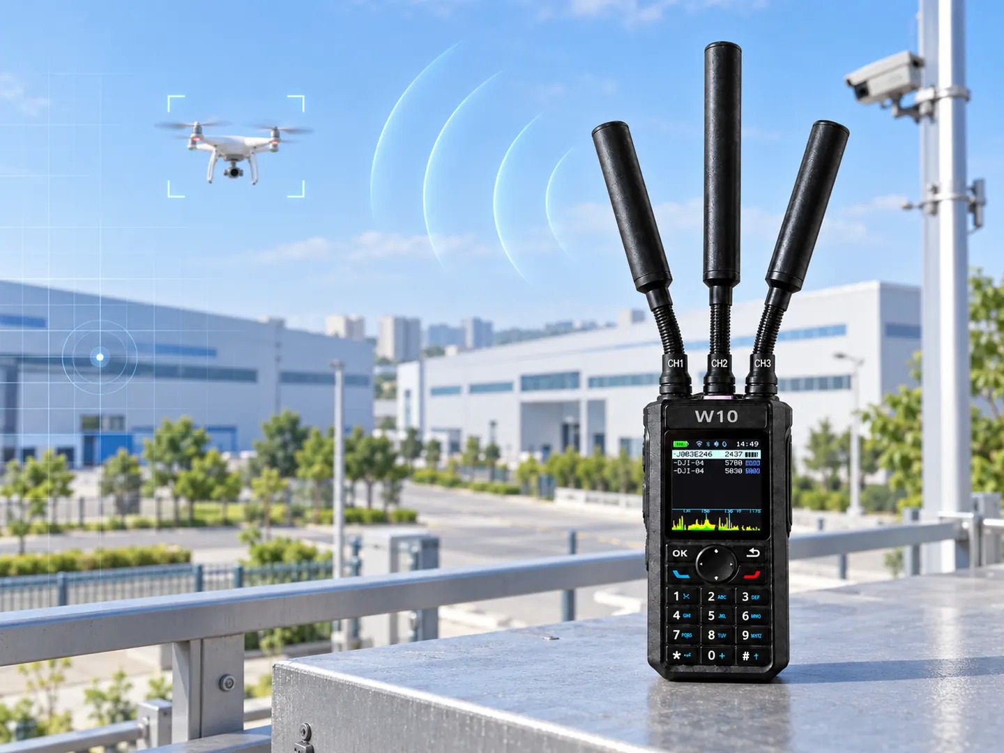 أحدث مدونات الشركة حول كاشف طائرات بدون طيار محمول W10: تغطية 300MHz ∼13.4GHz لمراقبة RF المحمولة