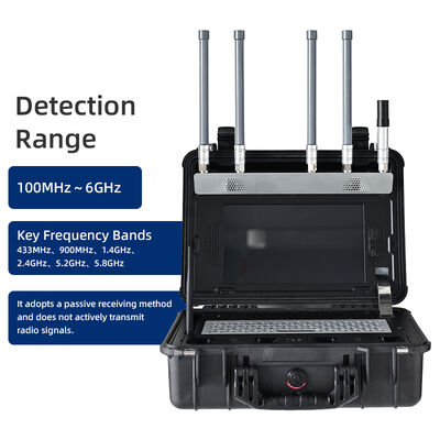 100MHz-6GHz Wideband Portable Spectrum Analyzer Drone Detector FPV & Digital UAV Detection with Real-time Video Snapshot 5km RF Signal Finder for Prison & Airport Security