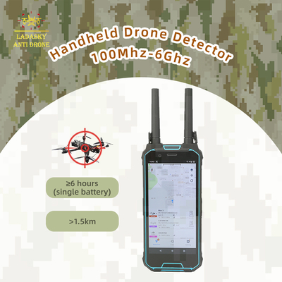 Handheld Drone Detector 100MHz-6GHz 1.5-2km Range Wearable
