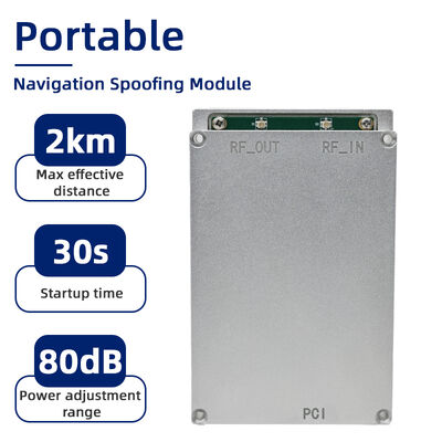 Portable Navigation Spoofing GaN Module with Multi-System Support and 2km Effective Range for Anti-Drone Applications