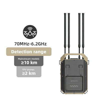 Full-Band 70MHz–6.2GHz Drone Detected, DID≥10km，RID≥3km Positioning Range | FPV Video Capture, ≤3s Detection Response, ≥6h Battery Life for Alaram System