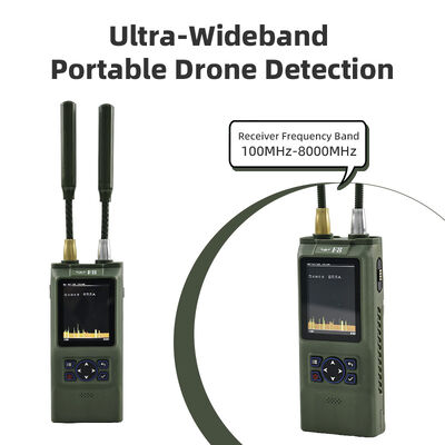 Buy Ultra-Wideband Handheld Drone Detector with 100MHz-8GHz Coverage, IP54 Protection, and 7-Hour Battery Life for FPV UAV Detection online manufacture