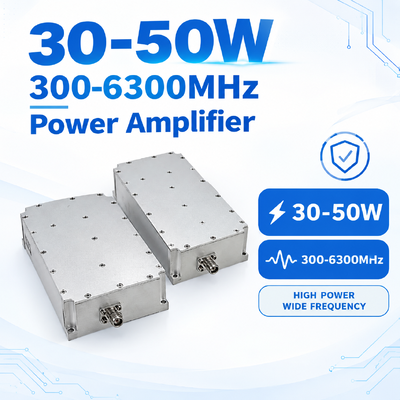 구입하다 30-50W 300-6300MHz 25% 고효율 RF 전력 증폭기 모듈 (안티 드론 솔루션용 고선형성 및 저왜곡 설계) 온라인 제조