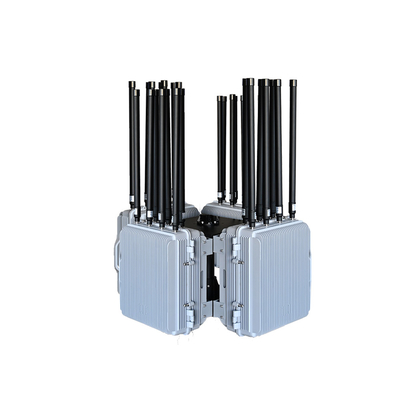 70-6200MHz 10KM Range Fixed Drone Detection and Jamming Device with 1 Detection Host + N Jammer System Super Interference to FPV Drones Support Radar Detection Navigation Spoofing System