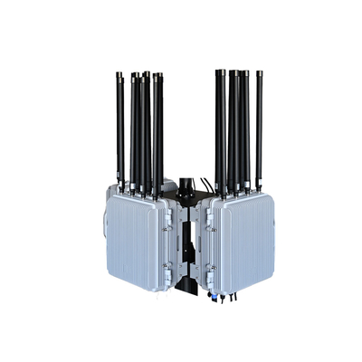 70-6200MHz 10KM Range Fixed Drone Detection and Jamming Device with 1 Detection Host + N Jammer System Super Interference to FPV Drones Support Radar Detection Navigation Spoofing System