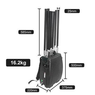 8-Band Backpack Drone Jammer 500-1500m Range 50W Output