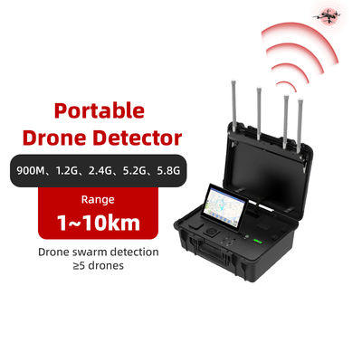 Long-Range 10km Portable Drone Detector | Full-Band UAV Tracking & Anti-Drone RF Solution | Real-Time Alerts for FPV Drones, Commercial UAVs, and Security Protection